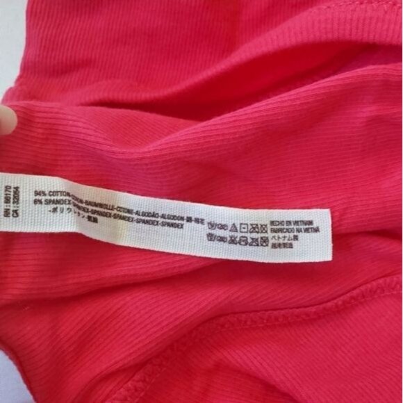 FREE PEOPLE Womens Bodysuit SZ S Byron Ribbed‎ Flutter Sleeve Raspberry Casual - Picture 8 of 8